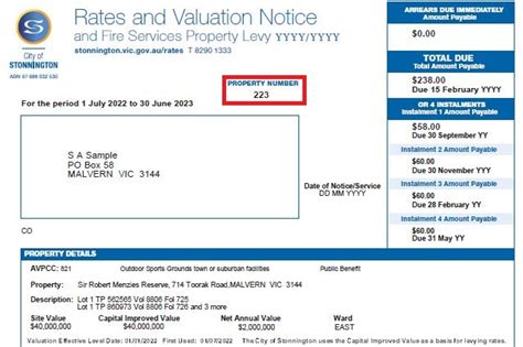 city of stonnington rates.
